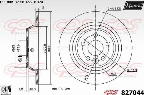 Maxtech 827044.0080 - Тормозной диск autospares.lv