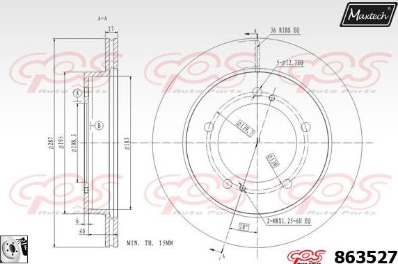 Maxtech 827044 - Тормозной диск autospares.lv