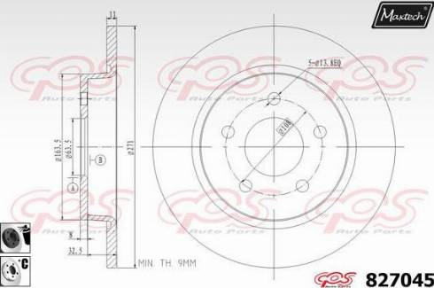 Maxtech 827045.6060 - Тормозной диск autospares.lv