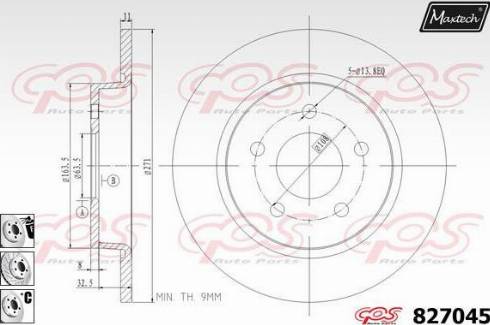 Maxtech 827045.6980 - Тормозной диск autospares.lv