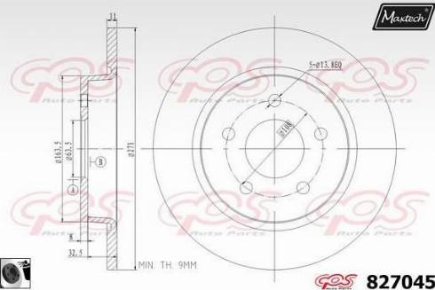 Maxtech 827045.0060 - Тормозной диск autospares.lv