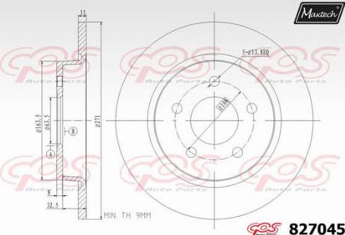 Maxtech 827045.0000 - Тормозной диск autospares.lv