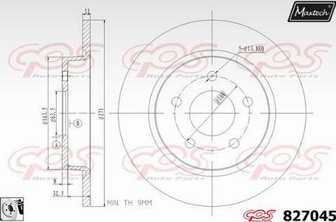 Maxtech 827045.0080 - Тормозной диск autospares.lv