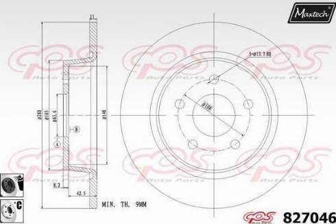 Maxtech 827046.6060 - Тормозной диск autospares.lv