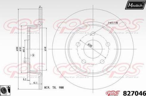 Maxtech 827046.0060 - Тормозной диск autospares.lv