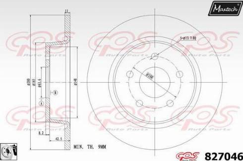 Maxtech 827046.0080 - Тормозной диск autospares.lv