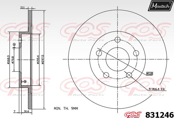 Maxtech 827046 - Тормозной диск autospares.lv