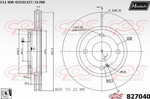 Maxtech 827040.0080 - Тормозной диск autospares.lv