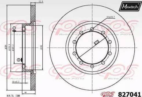 Maxtech 827041.0000 - Тормозной диск autospares.lv