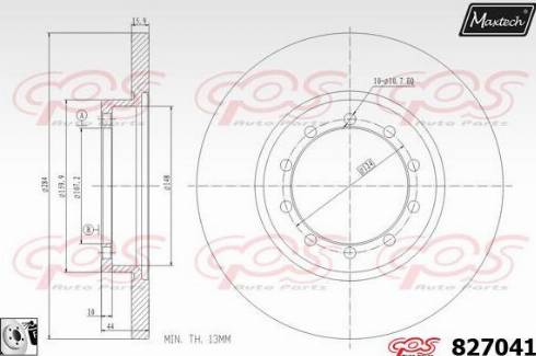 Maxtech 827041.0080 - Тормозной диск autospares.lv