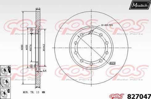 Maxtech 827047.6980 - Тормозной диск autospares.lv