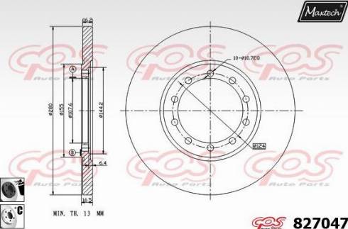 Maxtech 827047.6060 - Тормозной диск autospares.lv