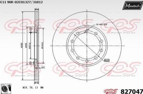 Maxtech 827047.0060 - Тормозной диск autospares.lv