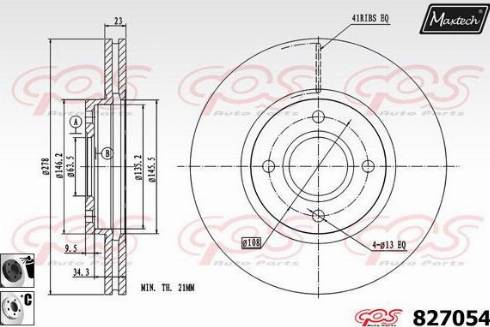 Maxtech 827054.6060 - Тормозной диск autospares.lv