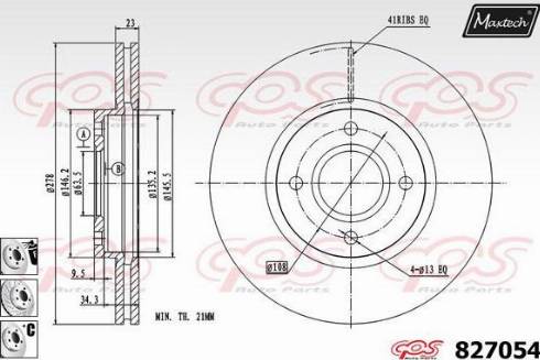 Maxtech 827054.6880 - Тормозной диск autospares.lv