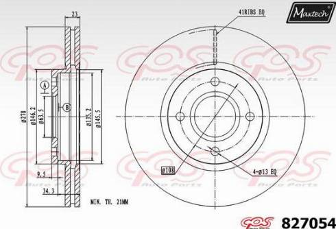 Maxtech 827054.0000 - Тормозной диск autospares.lv