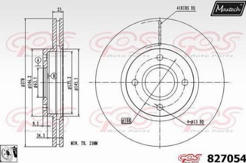 Maxtech 827054.0080 - Тормозной диск autospares.lv