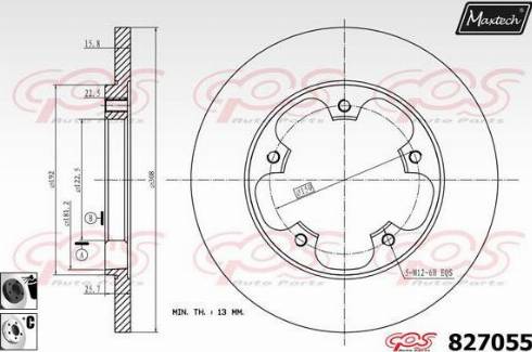 Maxtech 827055.6060 - Тормозной диск autospares.lv