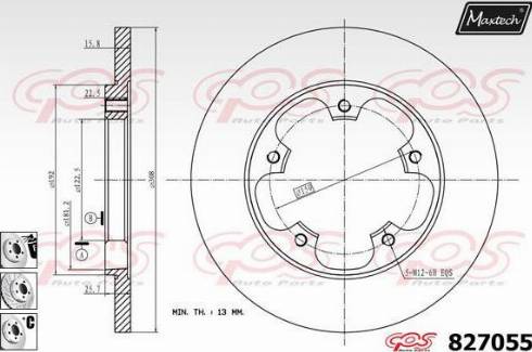 Maxtech 827055.6880 - Тормозной диск autospares.lv