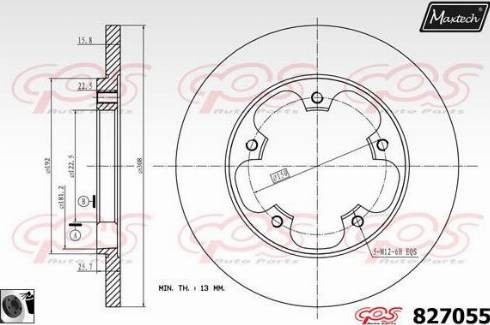 Maxtech 827055.0060 - Тормозной диск autospares.lv