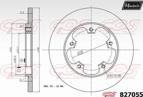 Maxtech 827055.0000 - Тормозной диск autospares.lv