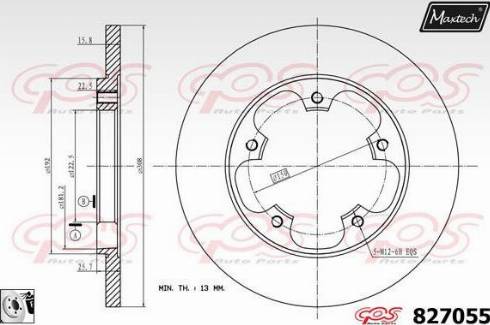 Maxtech 827055.0080 - Тормозной диск autospares.lv