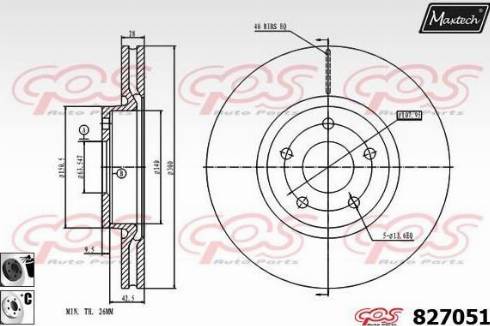 Maxtech 827051.6060 - Тормозной диск autospares.lv