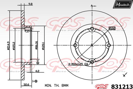 Maxtech 827051 - Тормозной диск autospares.lv