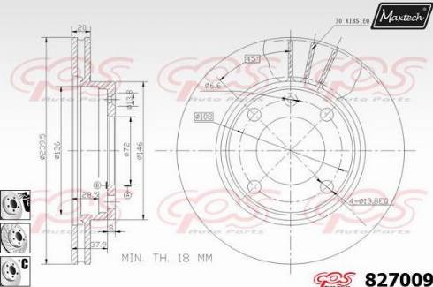 Maxtech 827009.6980 - Тормозной диск autospares.lv