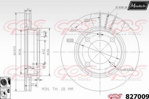 Maxtech 827009.6060 - Тормозной диск autospares.lv