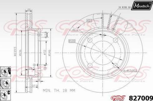 Maxtech 827009.6880 - Тормозной диск autospares.lv