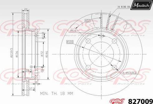 Maxtech 827009.0000 - Тормозной диск autospares.lv