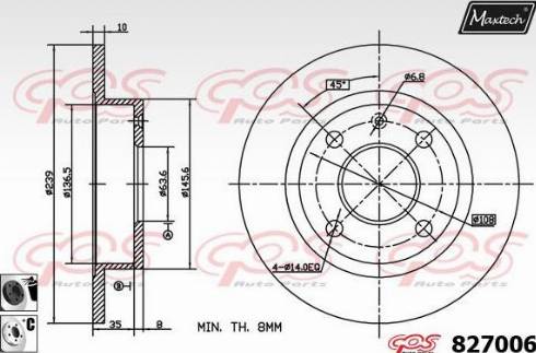 Maxtech 827006.6060 - Тормозной диск autospares.lv