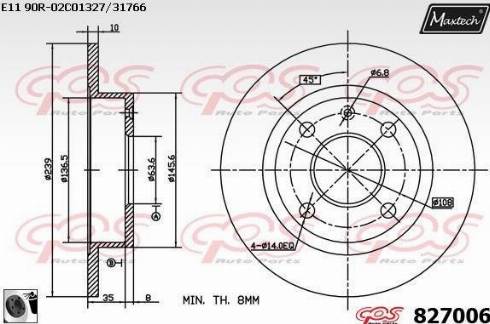 Maxtech 827006.0060 - Тормозной диск autospares.lv