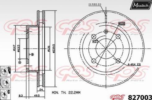 Maxtech 827003.6980 - Тормозной диск autospares.lv