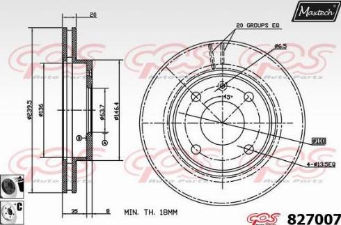 Maxtech 827007.6060 - Тормозной диск autospares.lv