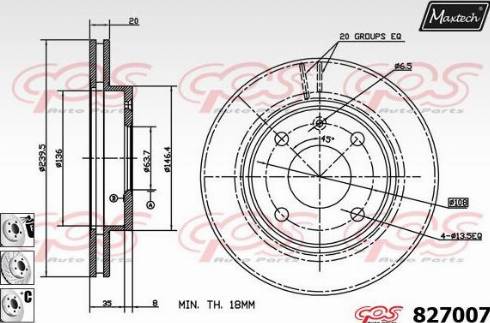 Maxtech 827007.6980 - Тормозной диск autospares.lv