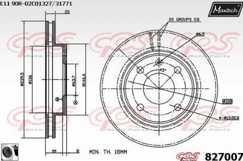 Maxtech 827007.0060 - Тормозной диск autospares.lv