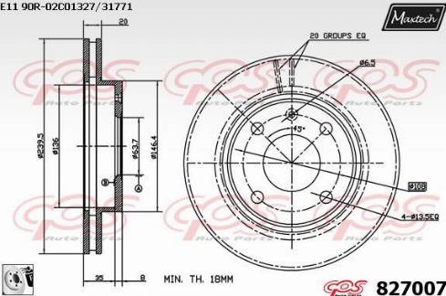 Maxtech 827007.0080 - Тормозной диск autospares.lv