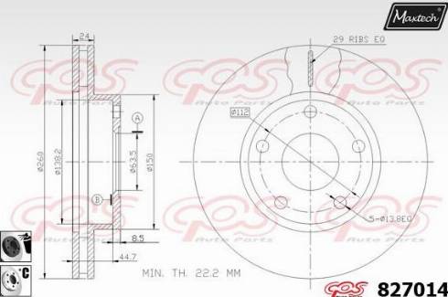 Maxtech 827014.6060 - Тормозной диск autospares.lv