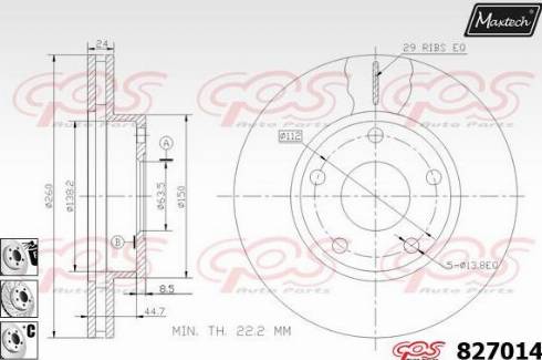 Maxtech 827014.6880 - Тормозной диск autospares.lv