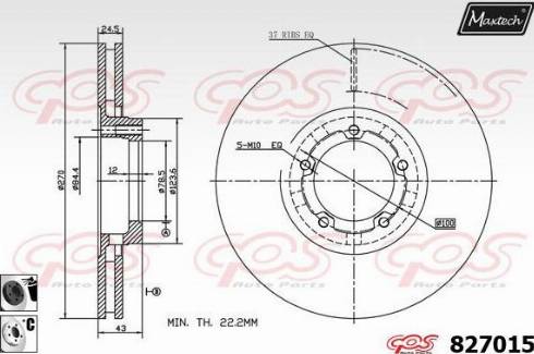 Maxtech 827015.6060 - Тормозной диск autospares.lv