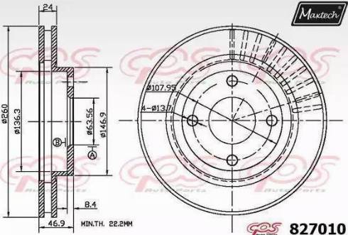 Maxtech 827010.6880 - Тормозной диск autospares.lv