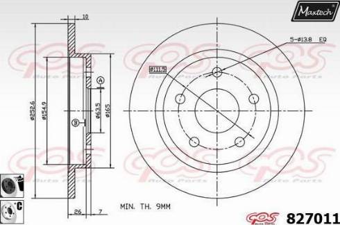 Maxtech 827011.6060 - Тормозной диск autospares.lv