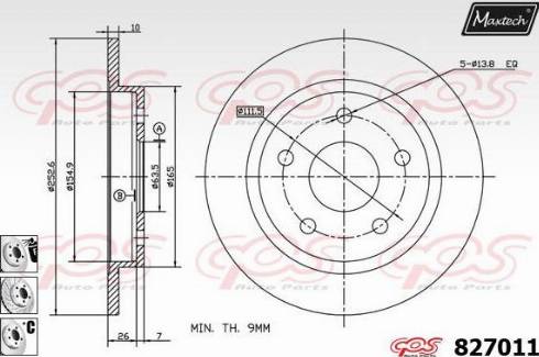 Maxtech 827011.6880 - Тормозной диск autospares.lv