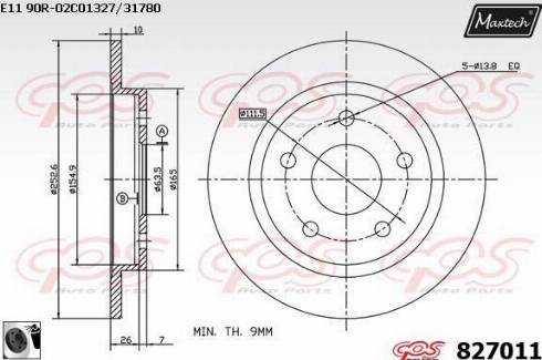 Maxtech 827011.0060 - Тормозной диск autospares.lv