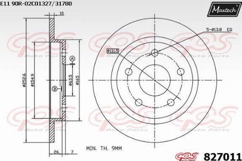 Maxtech 827011.0000 - Тормозной диск autospares.lv