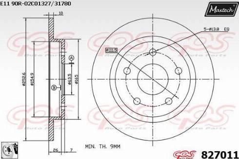 Maxtech 827011.0080 - Тормозной диск autospares.lv