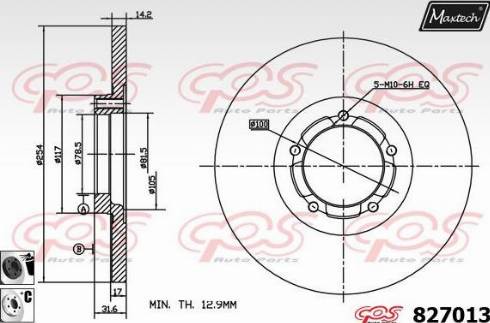 Maxtech 827013.6060 - Тормозной диск autospares.lv