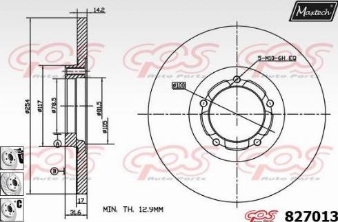 Maxtech 827013.6880 - Тормозной диск autospares.lv